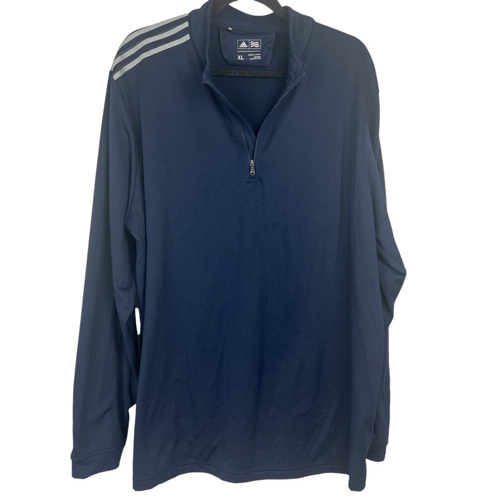 ADIDAS Golf Men’s Quarter Zip Navy  Wicking Long Sleeve Shirt  XL